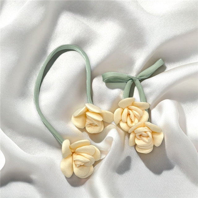 fabric fabric double ended flower bud three-dimensional rose jewelry accessories apricot,45cm(17.7
