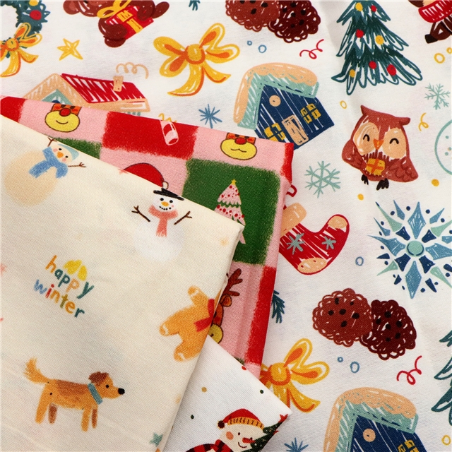 christmas 100% cotton flannel digital printed fabric