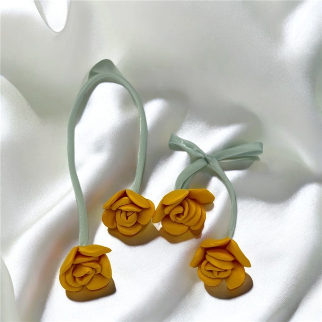 fabric fabric double ended flower bud three-dimensional rose jewelry accessories orange,45cm(17.7