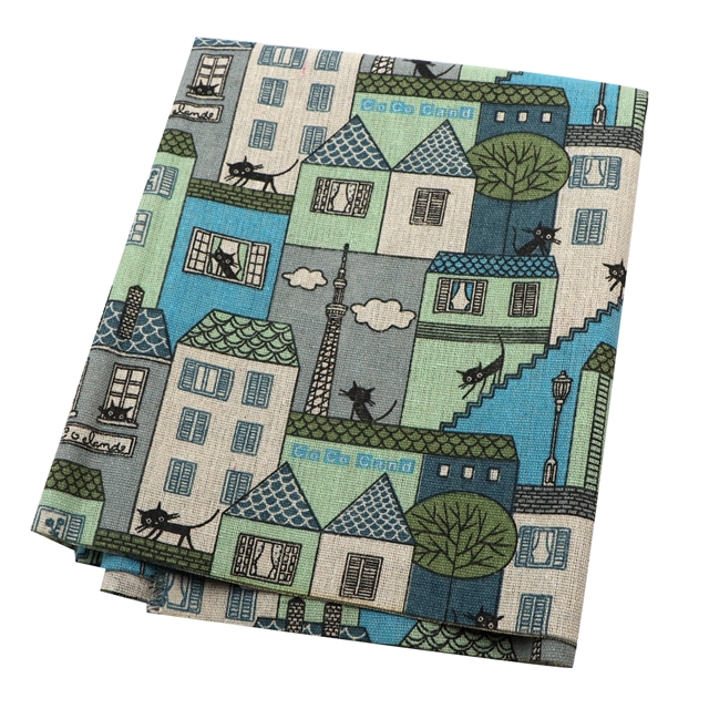 printed cotton and linen fabric for building construction