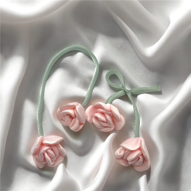 fabric fabric double ended flower bud three-dimensional rose jewelry accessories pink,45cm(17.7