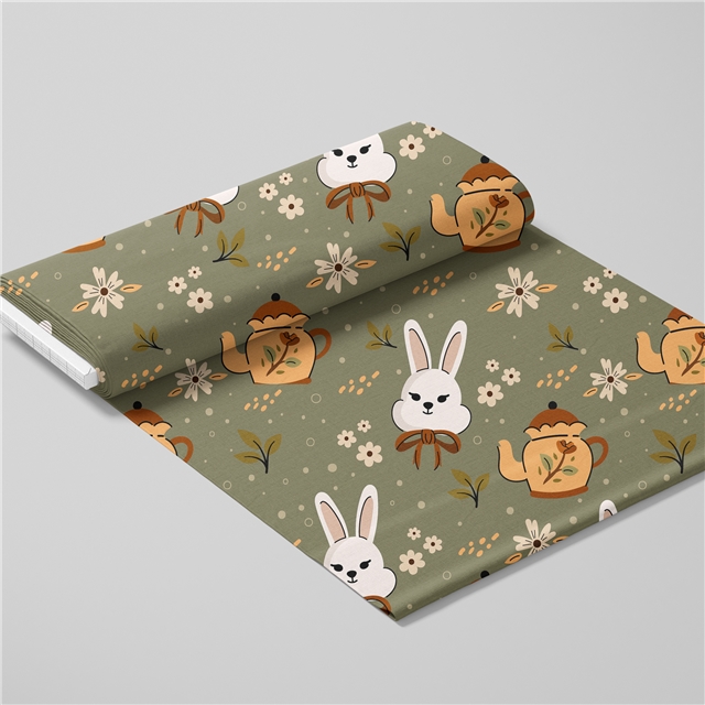 polyester cotton animal mushroom series polyester cotton fabric set (4 pcs/set)