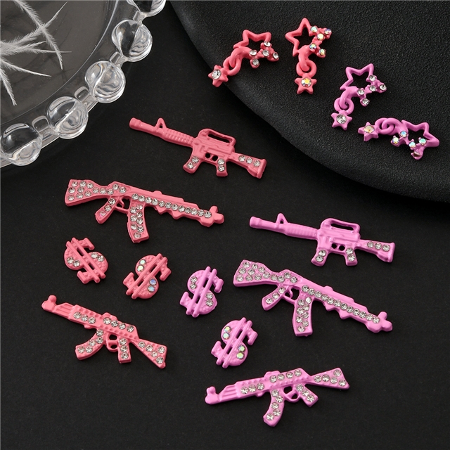 alloy retro rhinestone nail accessories