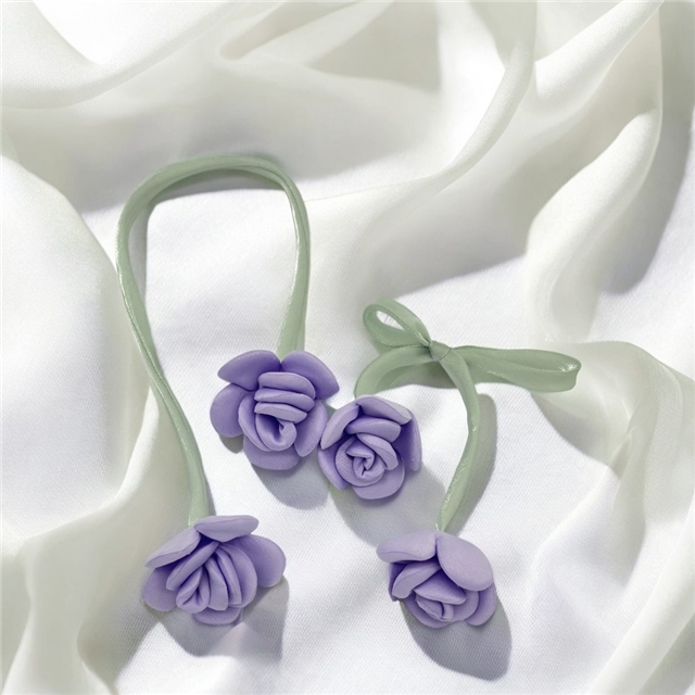 fabric fabric double ended flower bud three-dimensional rose jewelry accessories violet,45cm(17.7