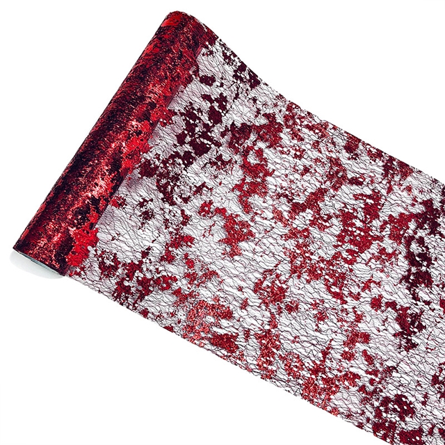 polyester fiber hot stamping random patterned mesh roll
