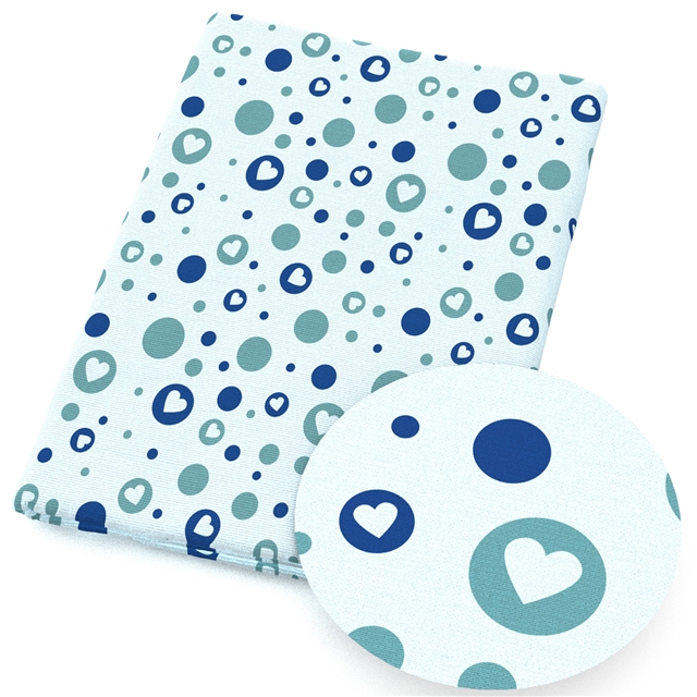 polyester cotton blue geometry series polyester cotton fabric set (12 pcs/set)