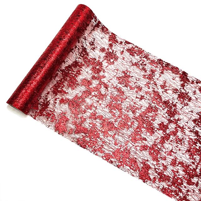 polyester fiber hot stamping random patterned mesh roll