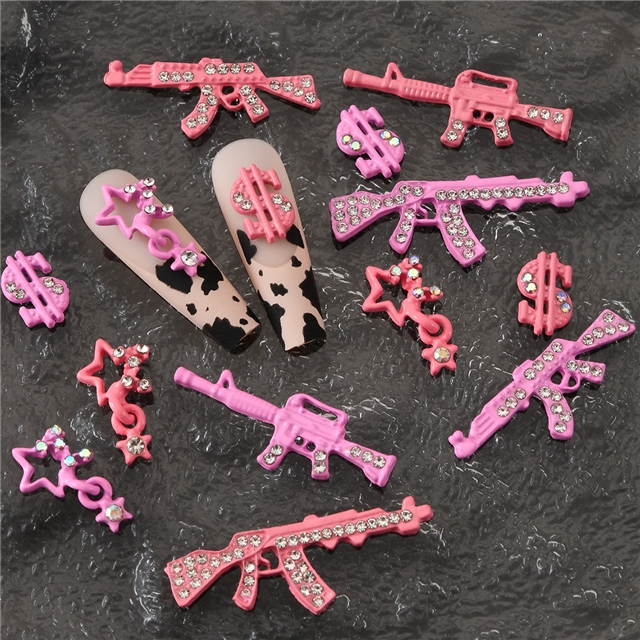 alloy retro rhinestone nail accessories