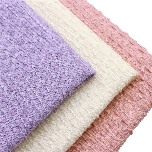bright silk plush dots stripe woolen woven small fragrant fabric