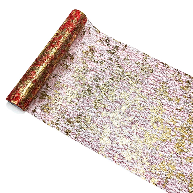 polyester fiber hot stamping random patterned mesh roll