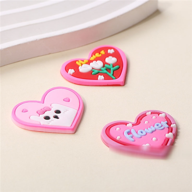 pvc heart flower pvc soft rubber accessories
