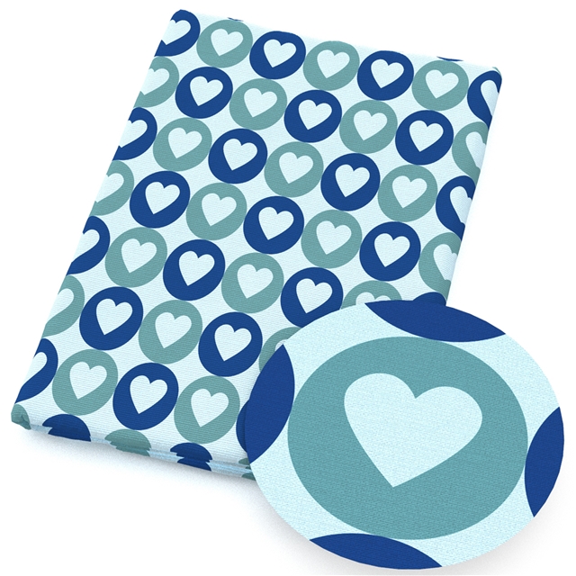 polyester cotton blue geometry series polyester cotton fabric set (12 pcs/set)