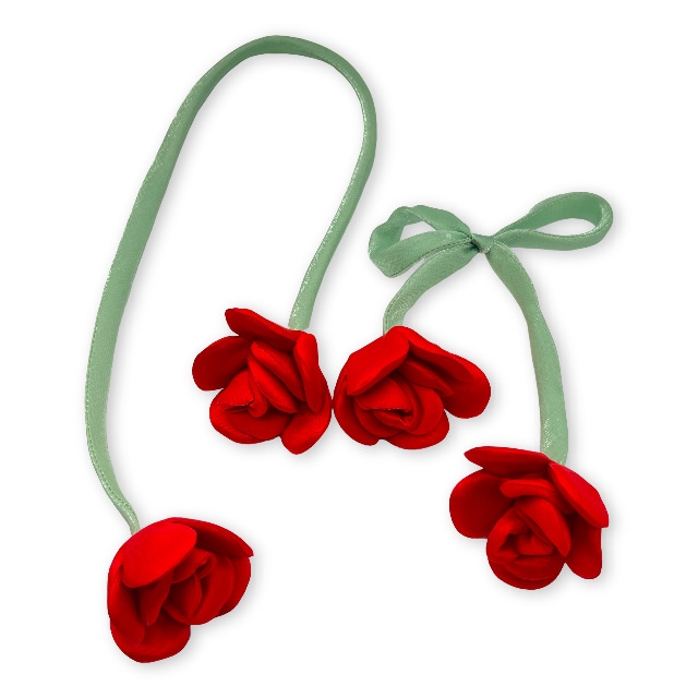 fabric fabric double ended flower bud three-dimensional rose jewelry accessories red,45cm(17.7