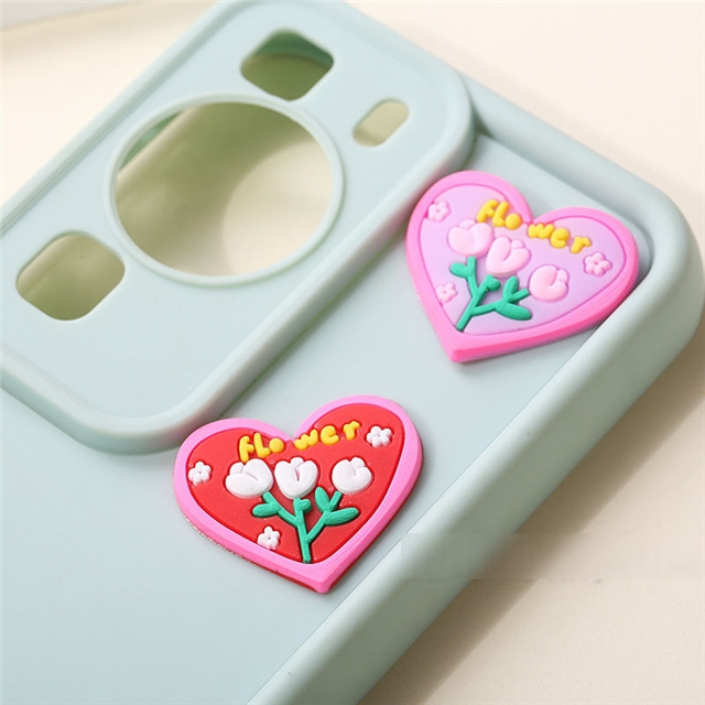 pvc heart flower pvc soft rubber accessories