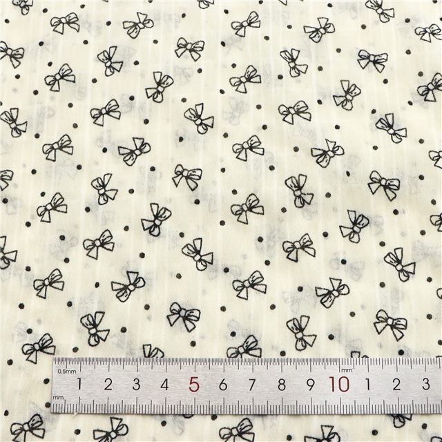 wrinkled watermark dot bow chiffon fabric