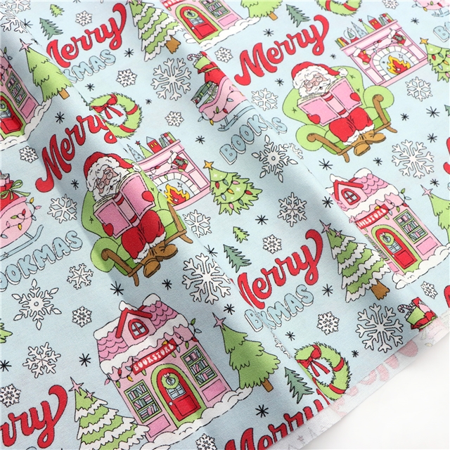 christmas 100% cotton flannel digital printed fabric 9#,50*145cm(19.7*57.1
