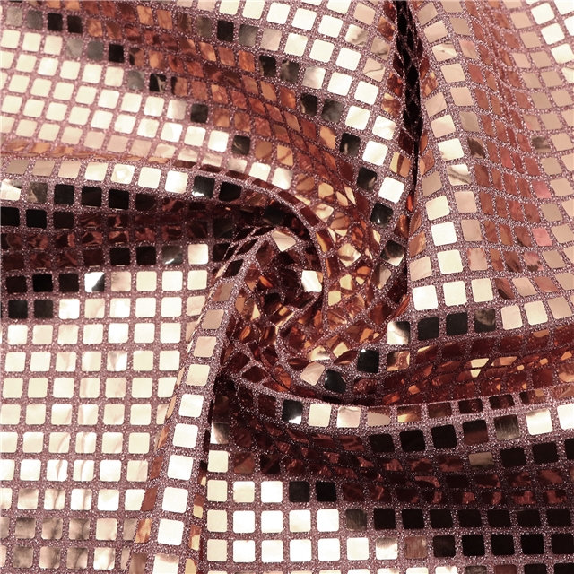 square sequin gold and silver wire needle woven fabric