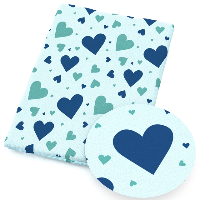 polyester cotton blue geometry series polyester cotton fabric set (12 pcs/set)