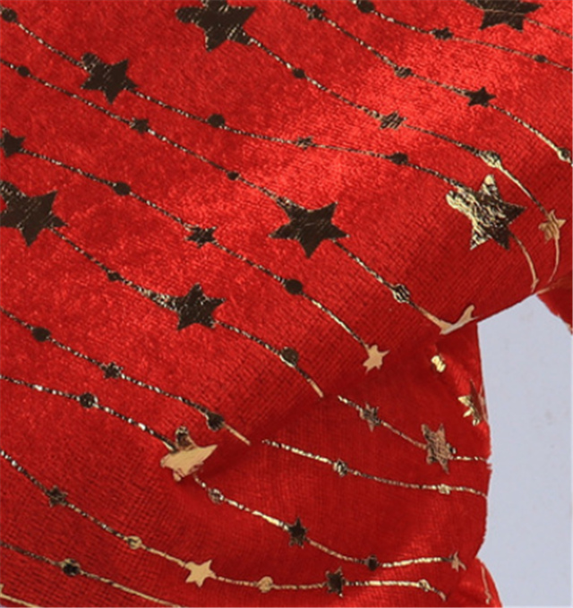 gold hot stamping swirls star short plush fabric