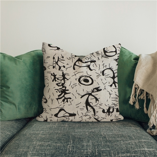 ancient style nail bone printing cotton and linen fabric