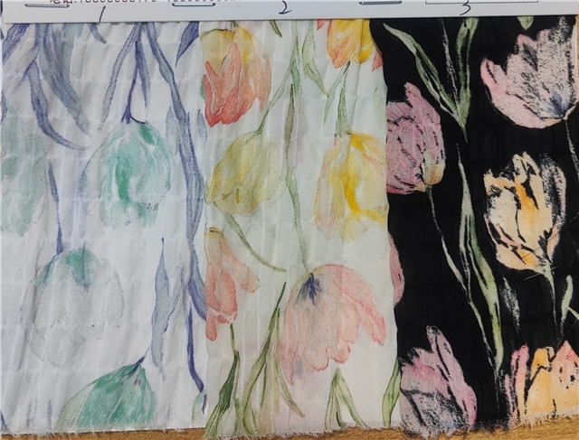 tulip wrinkles plaid chiffon fabric