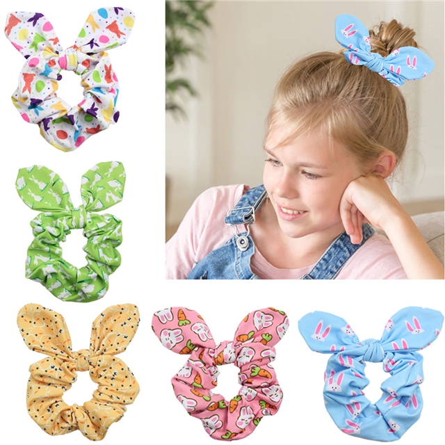 fabric easter bunny ear hair scrunchies