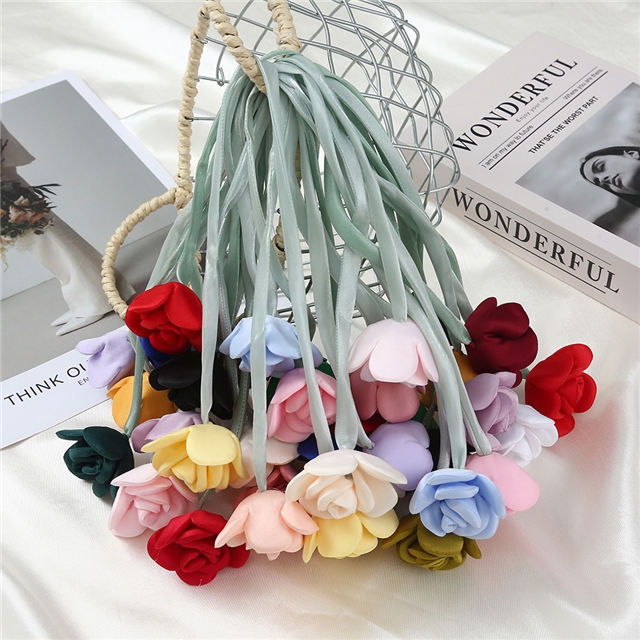 fabric fabric double ended flower bud three-dimensional rose jewelry accessories