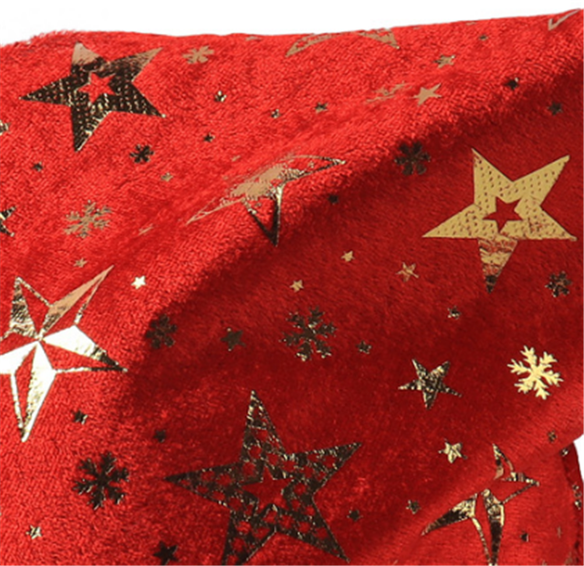 gold hot stamping swirls star short plush fabric