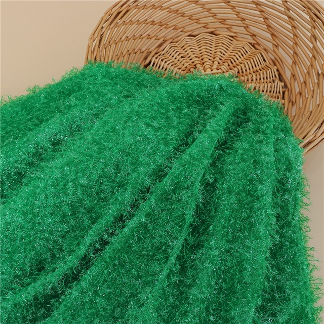 2 ways bright silk scallion velvet tassel knitted fabric