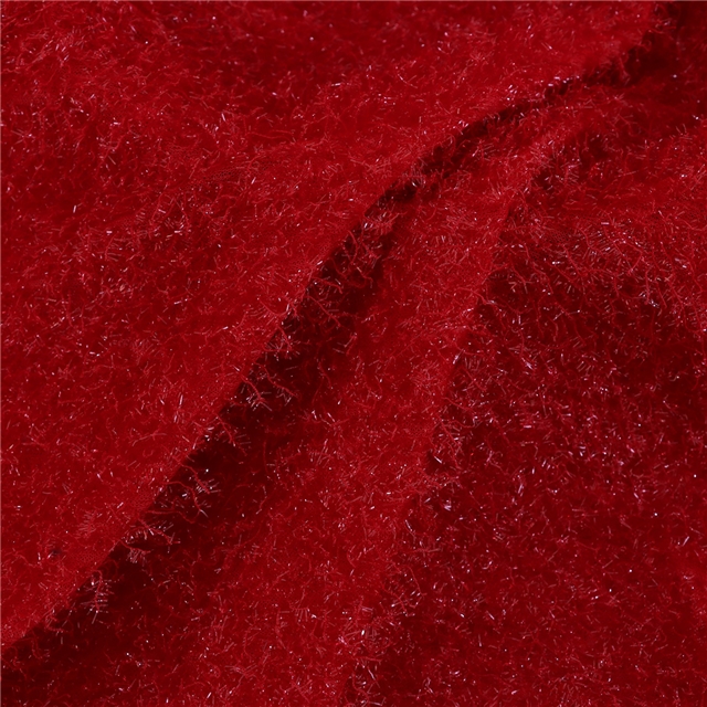 2 ways bright silk scallion velvet tassel knitted fabric