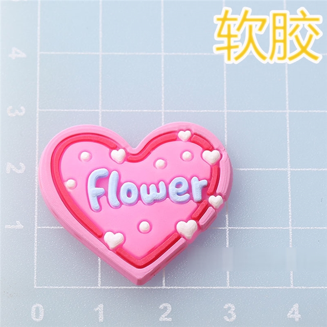 pvc heart flower pvc soft rubber accessories