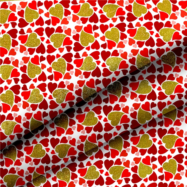 self printed gold foil faux leather fabric