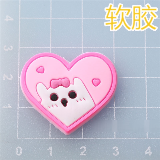 pvc heart flower pvc soft rubber accessories