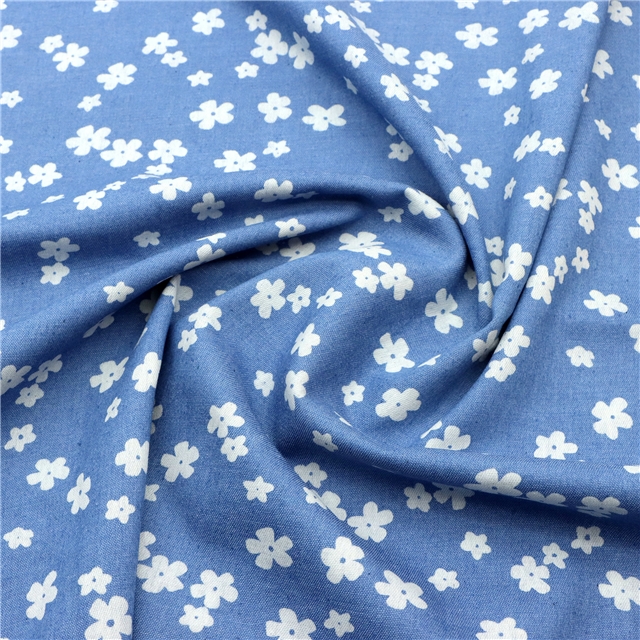 flower denim fabric