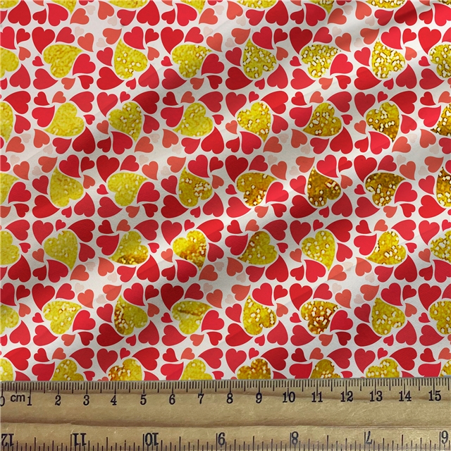 self printed gold foil faux leather fabric