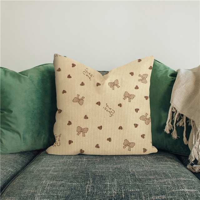 heart bow printed corduroy fabric