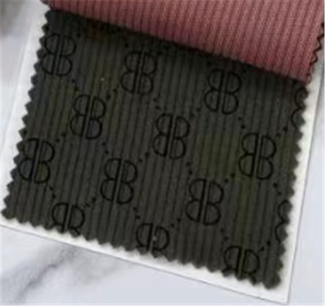 letters rhombus print corduroy fabric