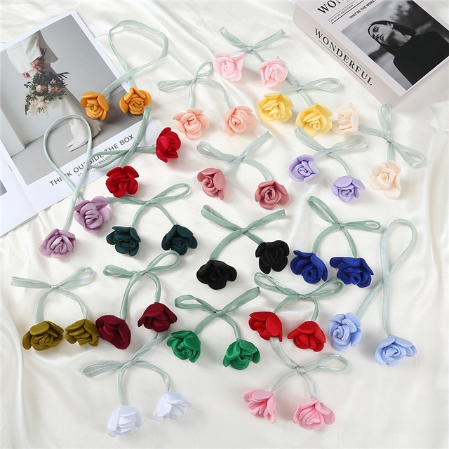 fabric fabric double ended flower bud three-dimensional rose jewelry accessories