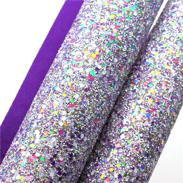 synthetic leather chunky glitter big small sequins mixed faux leather