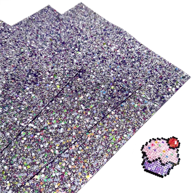 synthetic leather chunky glitter big small sequins mixed faux leather