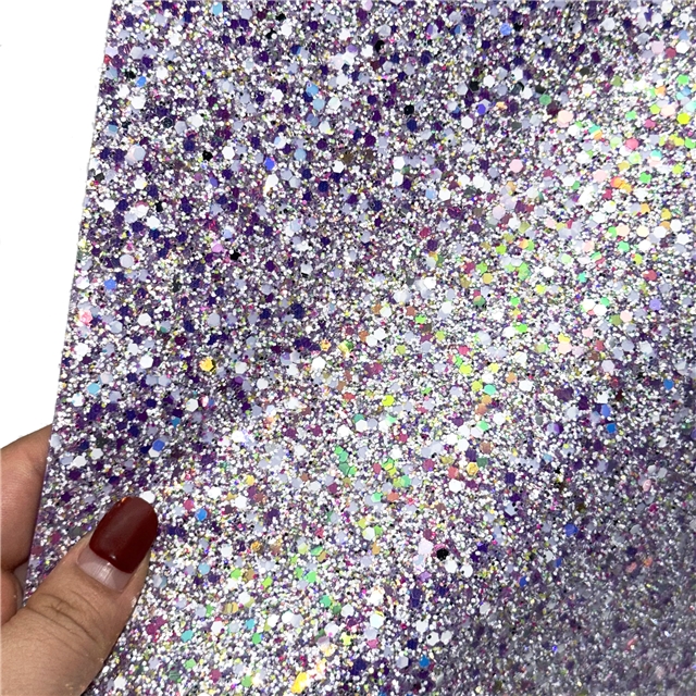 synthetic leather chunky glitter big small sequins mixed faux leather