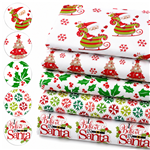christmas series polyester cotton fabric set (5 pcs/set)