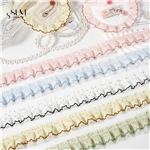 double layered polka dot wrinkled lace ribbon