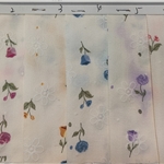 offset printed flower pleated polyester fabric