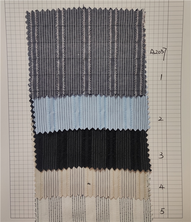 vertical striped jacquard yarn dyed fabric