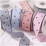 velvet heart striped ribbon