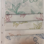 flower printing on white pleated plaid polyester fabric