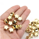 golden electroplated star perforated beads