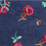 embroidered flower denim fabric