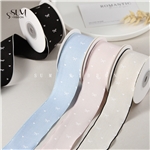3.8cm single sided bow and heart printed ribbon